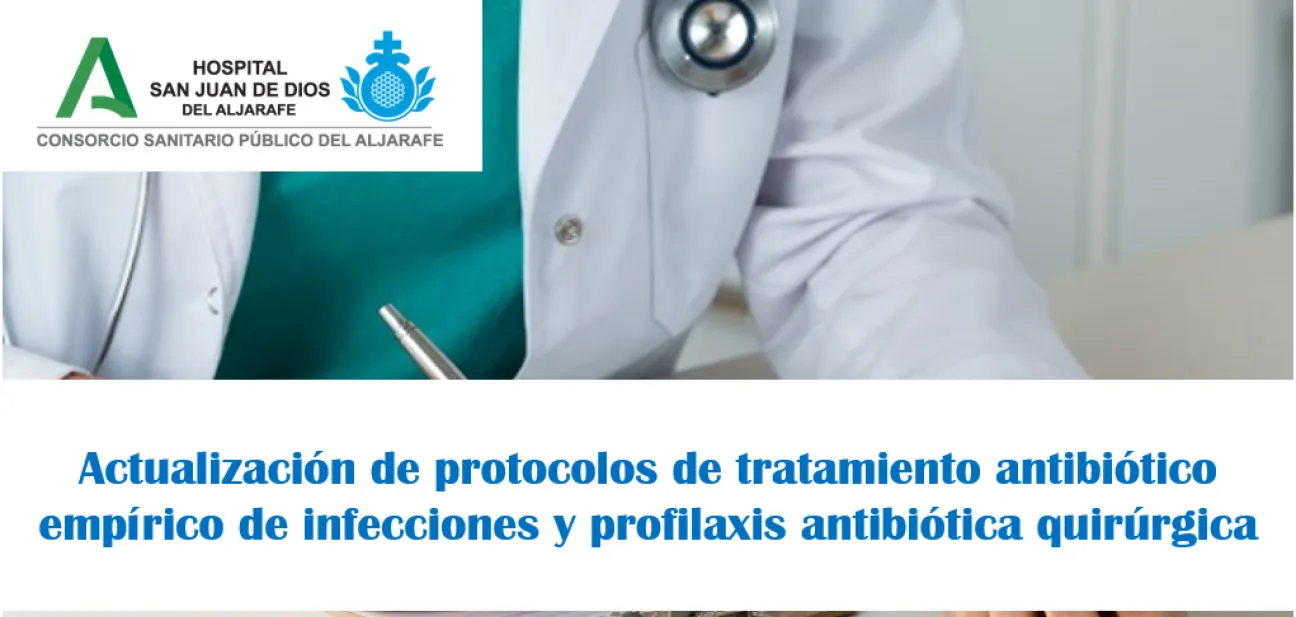 Actualización de protocolos de tratamiento antibiótico empírico de infecciones y profilaxis antibiótica quirúrgica.